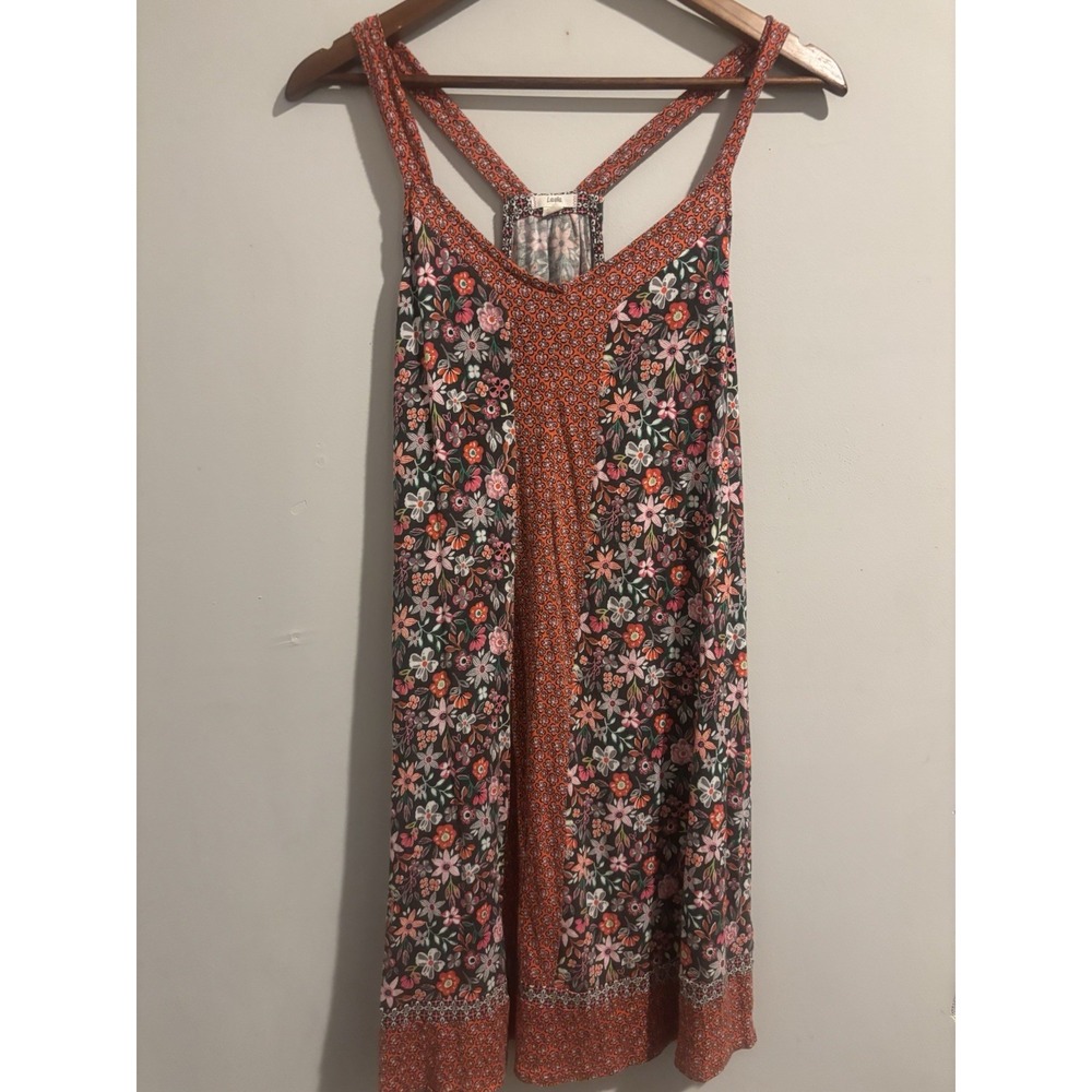 Layla Dress Women's Print Short Chemise‎ Multi Floral Small Red Pink Sleeveless